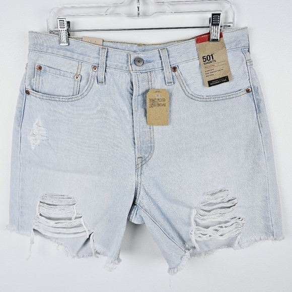 Levi's 501 Denim Shorts Light Wash NWT, size 31 - Picture 1 of 8